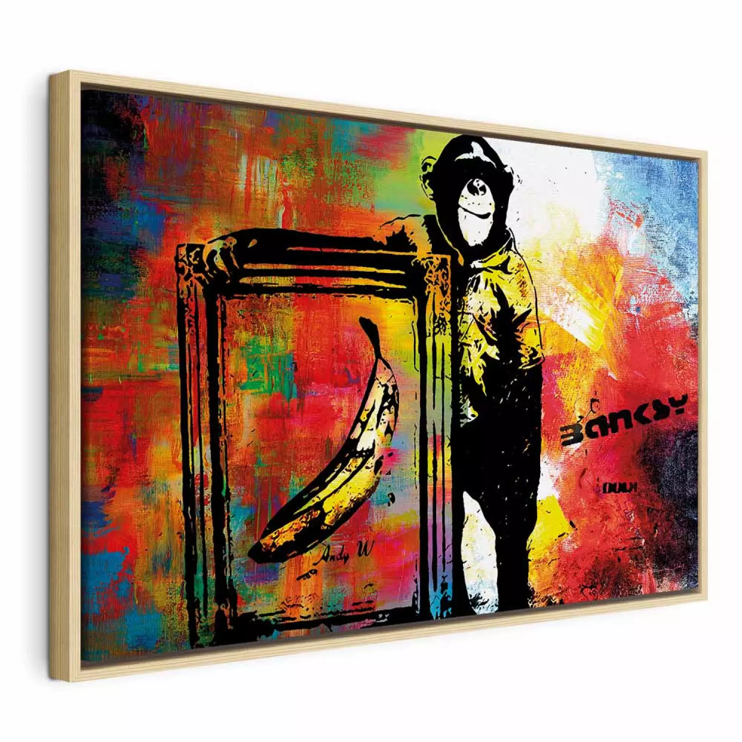 Art Print Monkey with Banana (1-piece) - Banksy-style mural
