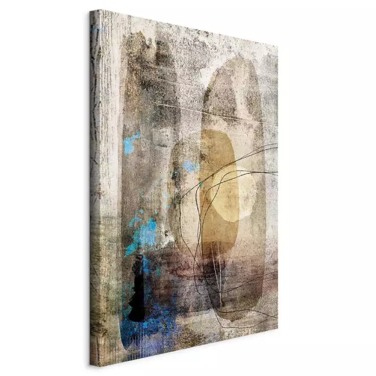 Beige Abstraction (1-piece) - colorful composition in lines and spots
