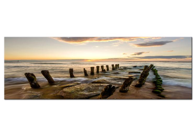 Large canvas print Wooden Breakwaters III [Large Format]