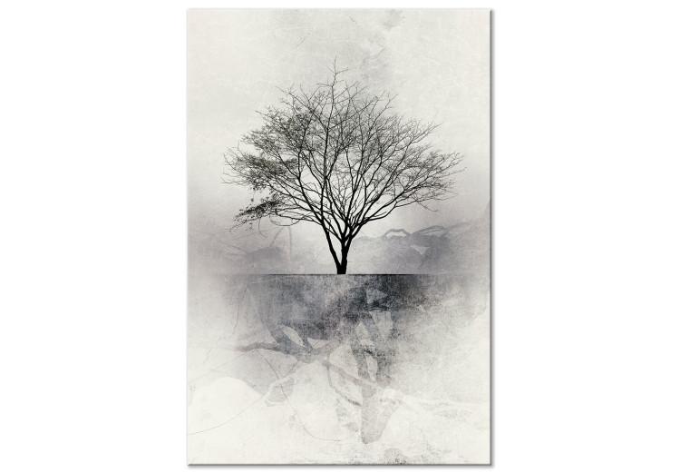 Canvas Print Landscape (1-part) - Lone Tree on Bright Abstract Background