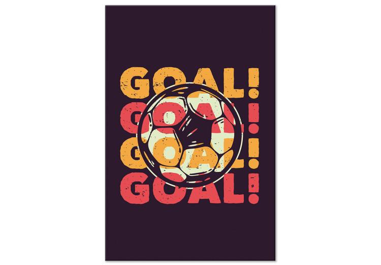 Canvas Print Soccer (1-piece) Vertical - English captions on a black background