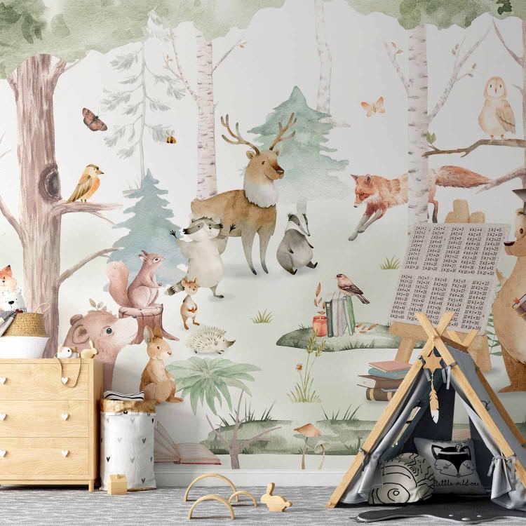Wall Mural School in the Forest - A Bear Teaching Other Animals in the Bosom of Nature