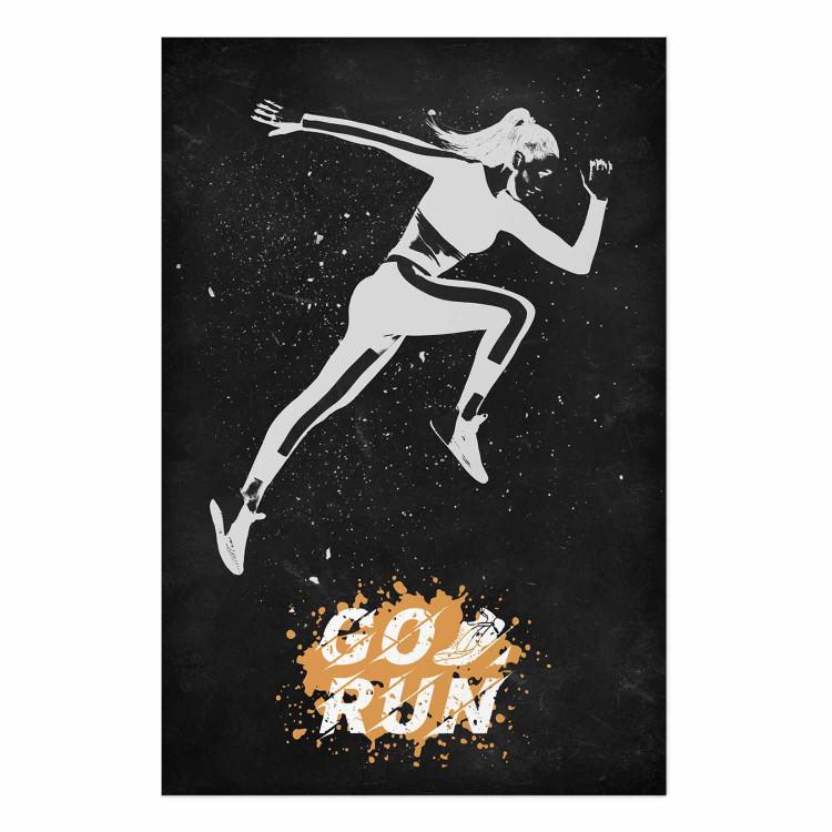 Poster Runner - Woman in a Sports Outfit and a Motivational Slogan