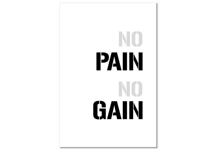Canvas Print No Pain No Gain (1-piece) - black and white composition with a slogan