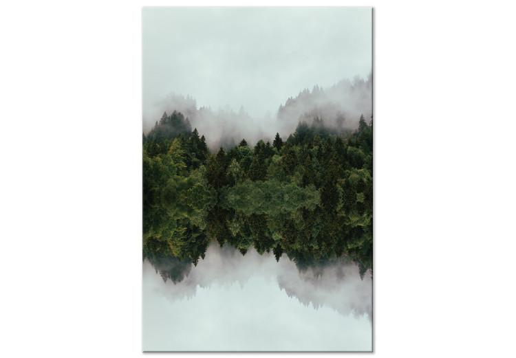 Canvas Print Waterside Landscape (1-piece) - mist and trees in a woodland scene