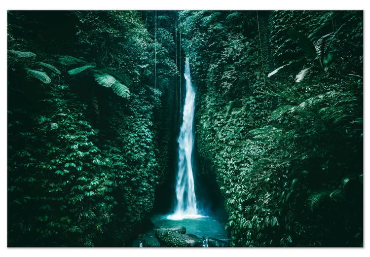 Canvas Print Jungle Landscape (1-piece) - mountain waterfall amidst greenery