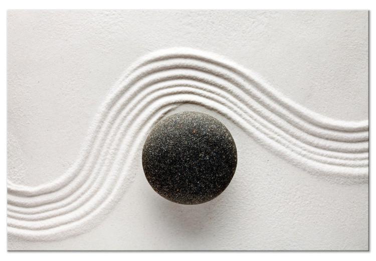 Canvas Print Concentration (1-piece) Wide - stone on sand in Zen style