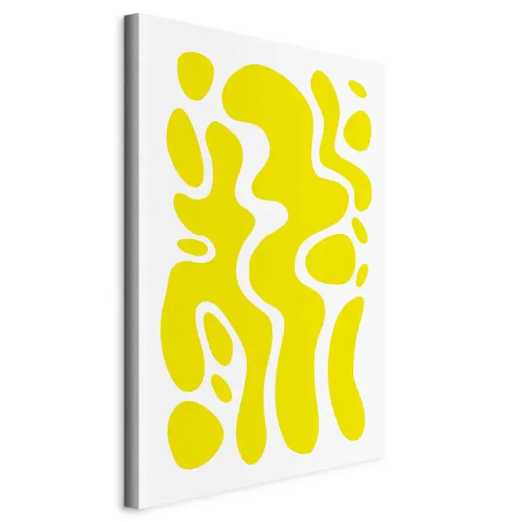 Geometric Abstraction - yellow fluid shapes and forms