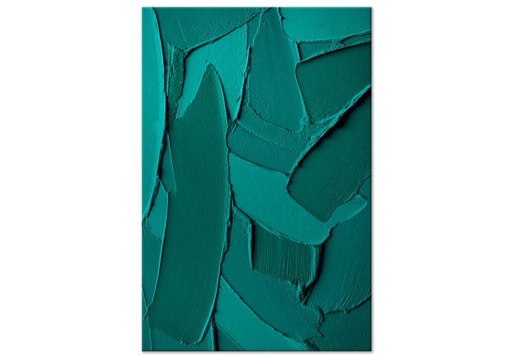 Canvas Print Green Abstraction (1-piece) - emerald brushstrokes