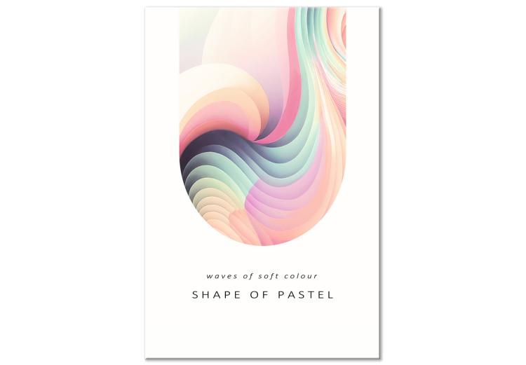 Canvas Print Colorful Abstraction (1-piece) - colorful wave and text on a light background