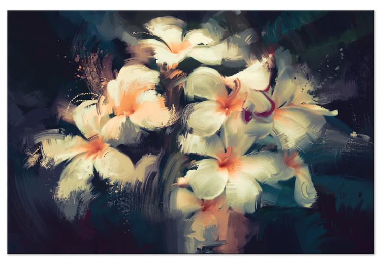 Canvas Print Bouquet in Light (1-piece) - bright flowers on a contrasting background