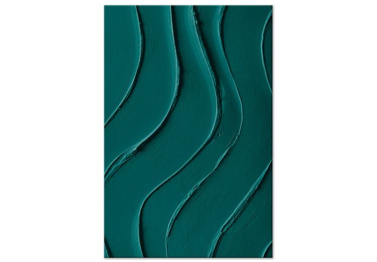 Canvas Print Dark Green Abstraction (1-piece) - emerald background with texture
