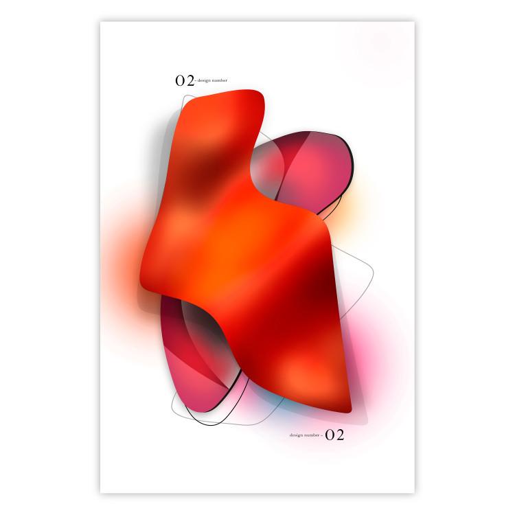 Poster Neon Abstraction - Shapes in Shades of Juicy Red and Pink
