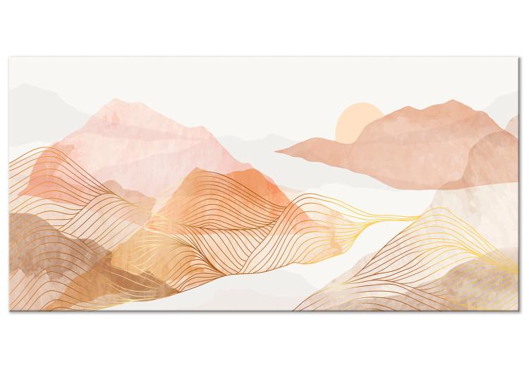 Canvas Print Abstract Mountains - Graphics in Honey Colors With a Landscape