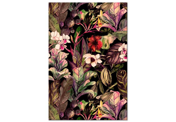 Canvas Print Exotic Plants - Motif of Flowers in the Jungle Painted With Watercolor