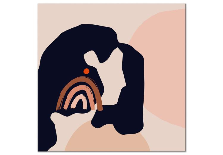 Canvas Print Abstract Portrait - Image of a Woman in a Graphic Style