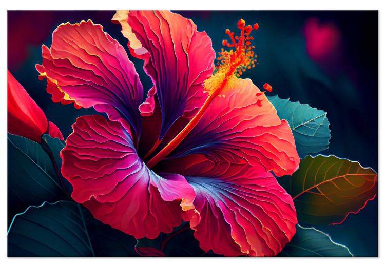 Canvas Print Exotic Flower - Colorful Floristic Motif in Close-up