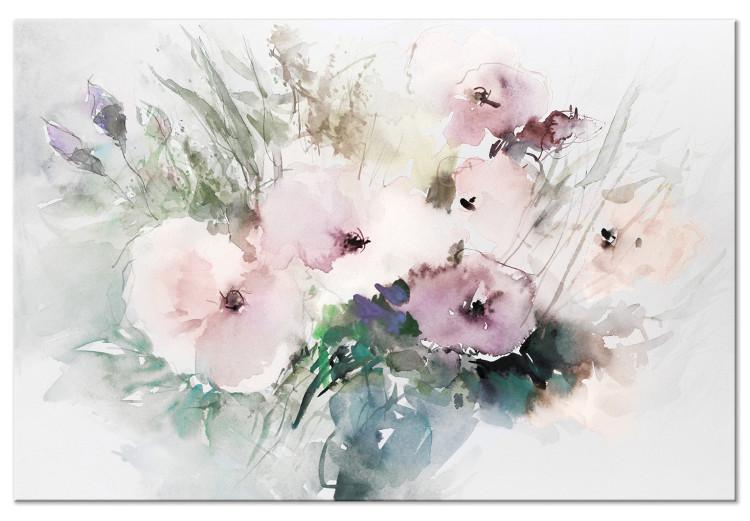 Canvas Print Bouquet of Flowers - Floral Composition Painted With Watercolor