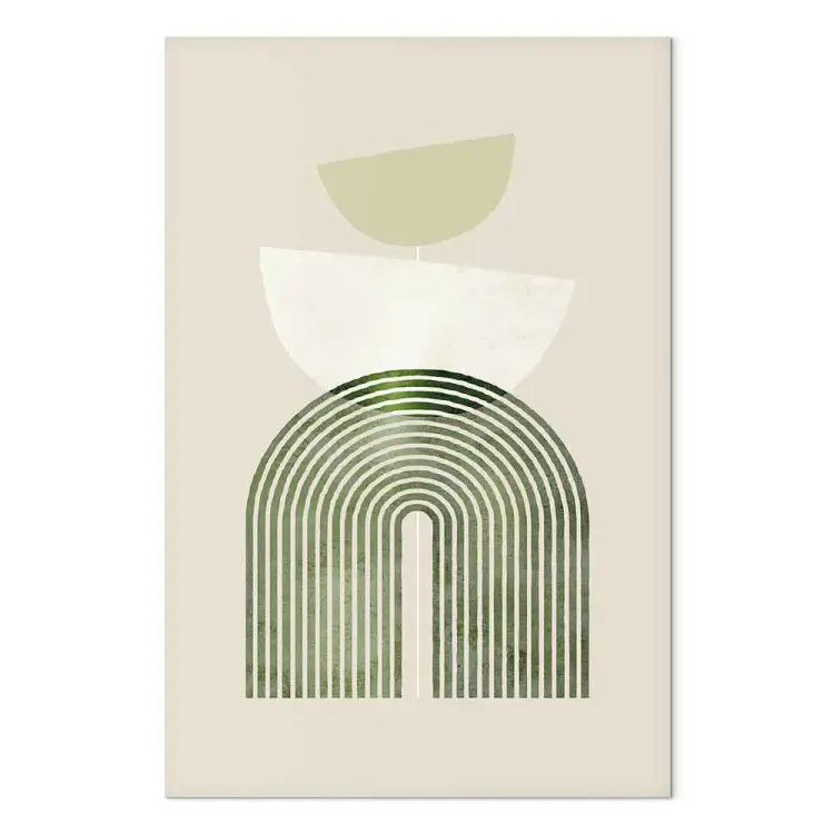 Abstraction - Rounded Shapes in Bright Colors on a Beige Background