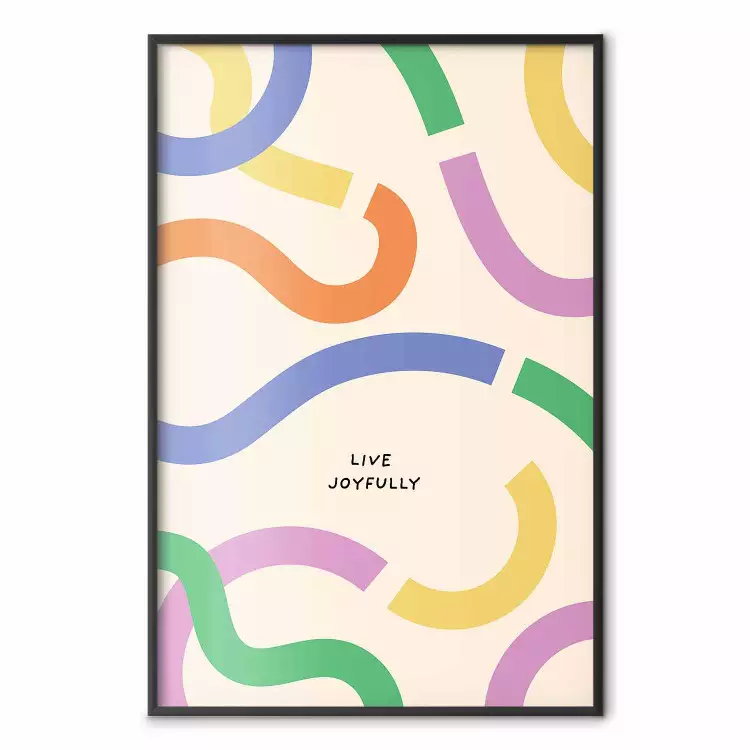 Abstract Shapes - Pastel Waves Scattered on a Beige Background