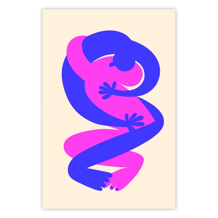 Poster Two-Color Figures - Energetic Composition of Intertwined Silhouettes