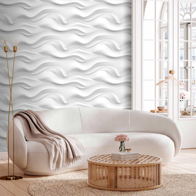 Wallpaper Wavy Pattern - White Spatial Repeating Waves