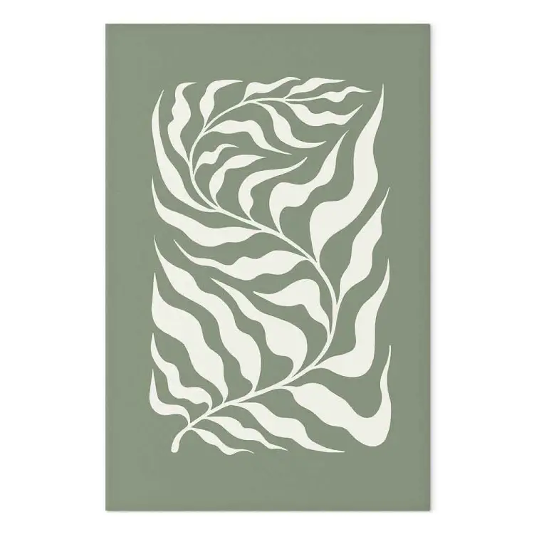 Botanical Pattern - Plant on a Sage Base Inspired by Matisse