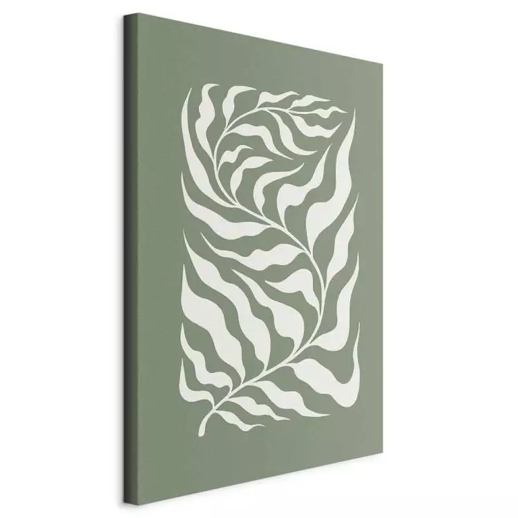 Botanical Pattern - Plant on a Sage Base Inspired by Matisse