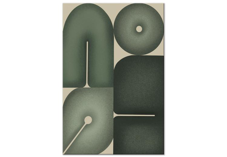 Canvas Print Sage Shapes - Geometric Forms in Shades of Green