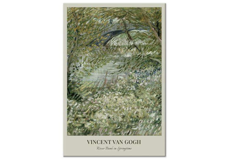 Canvas Print The Riverside in Spring - Van Gogh’s Reproduction in Shades of Green