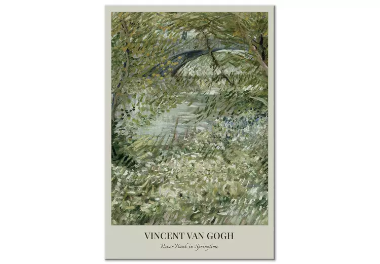 The Riverside in Spring - Van Gogh’s Reproduction in Shades of Green