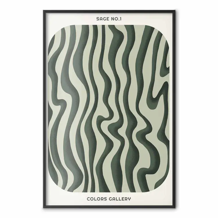 Wavy Shapes - Green Irregular Stripes With a Signature