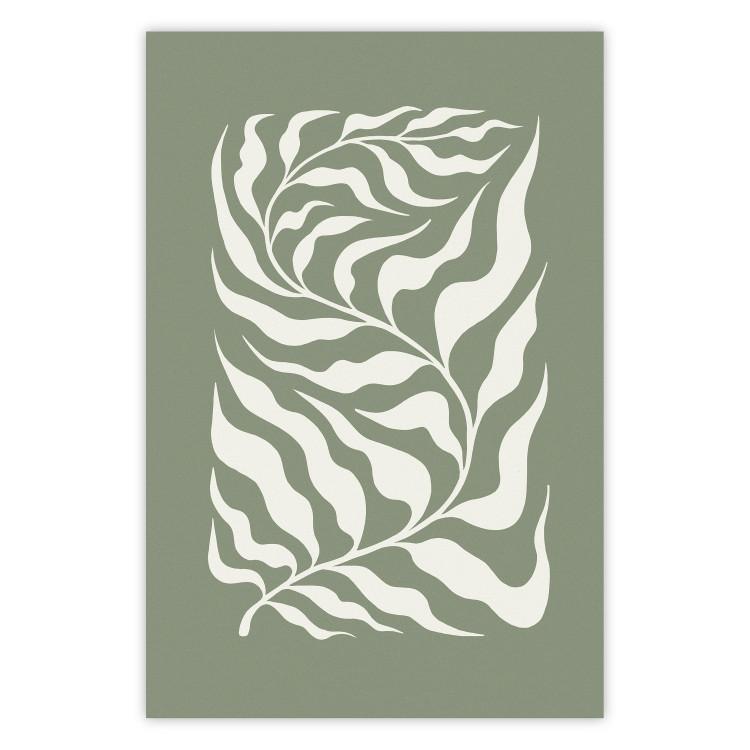 Poster Plant on a Sage Background - Abstract Leaves Inspired by Matisse