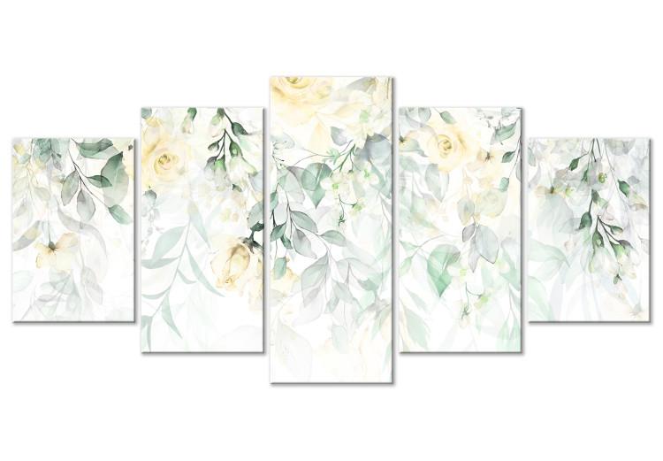 Canvas Print Waterfall of Roses (5 Parts) Wide - Second Variant