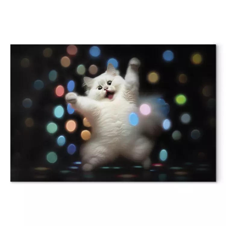 AI Persian Cat - Dancing Animal in Disco Dots - Horizontal