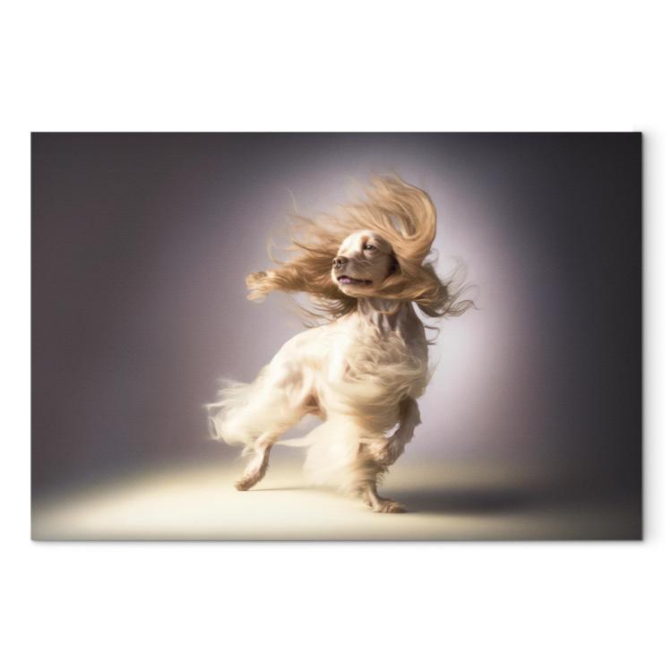 Canvas Print AI Dog Cocker Spaniel - Long-Haired Animal in the Wind - Horizontal