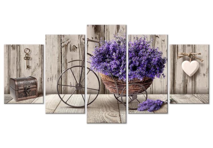 Canvas Print Secret Lavender Bouquet (5 Parts) Wide