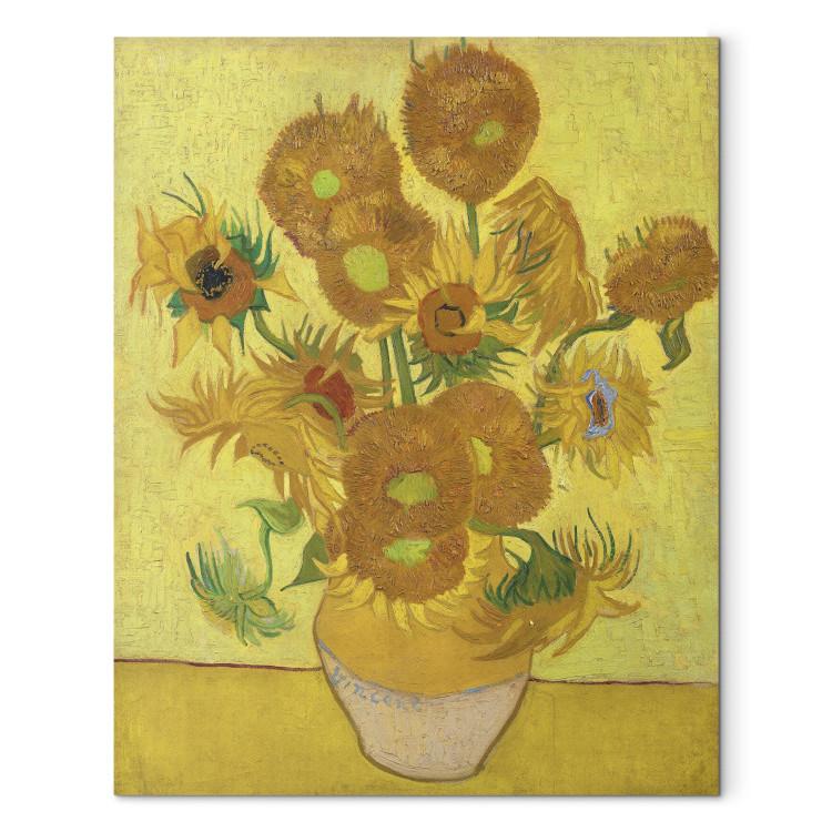 Canvas Print Still Life - Vase With Fifteen Sunflowers