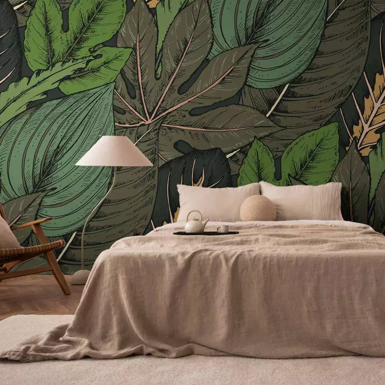 Jungle - Composition of Tropical Vegetation in Green Colors