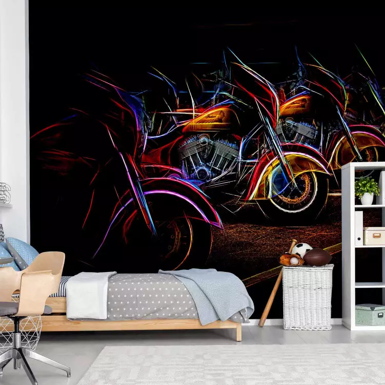 Neon Motorcycles - Race, Starting Position, Colorful Design