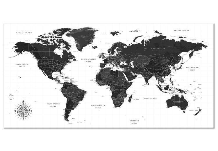 Large canvas print Black and White Map II [Large Format]