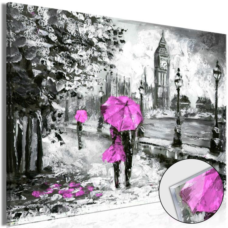 Acrylic Print Walk in London - Pink [Glass]