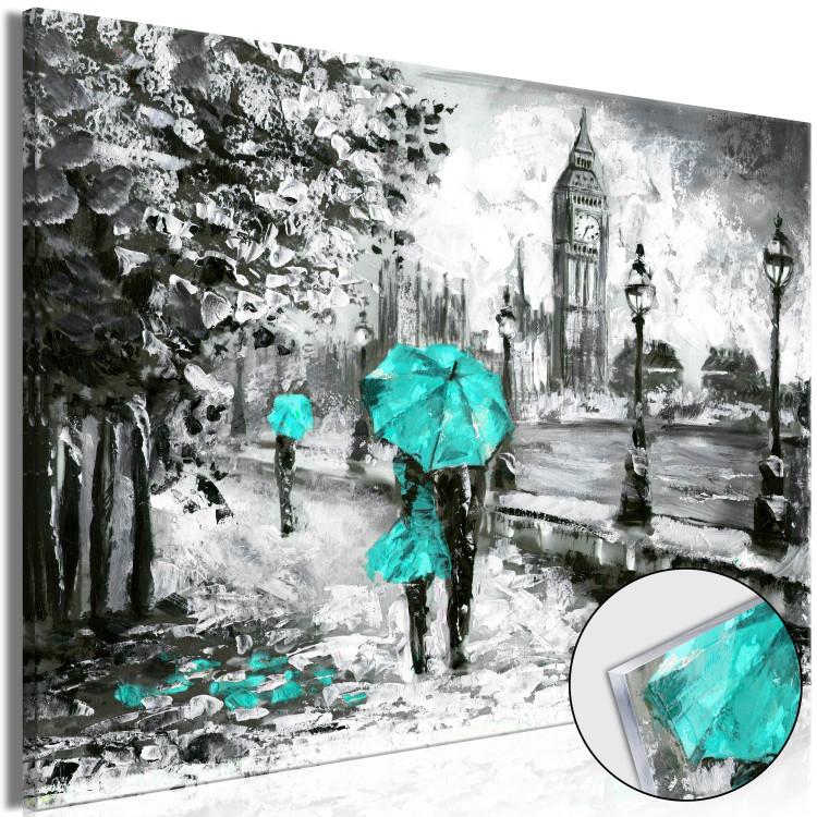 Acrylic Print Walk in London - Turquoise [Glass]