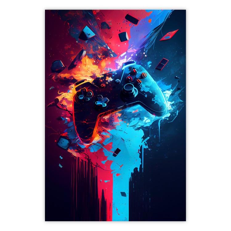 Poster Color Pad - Exploding Blue and Red Console