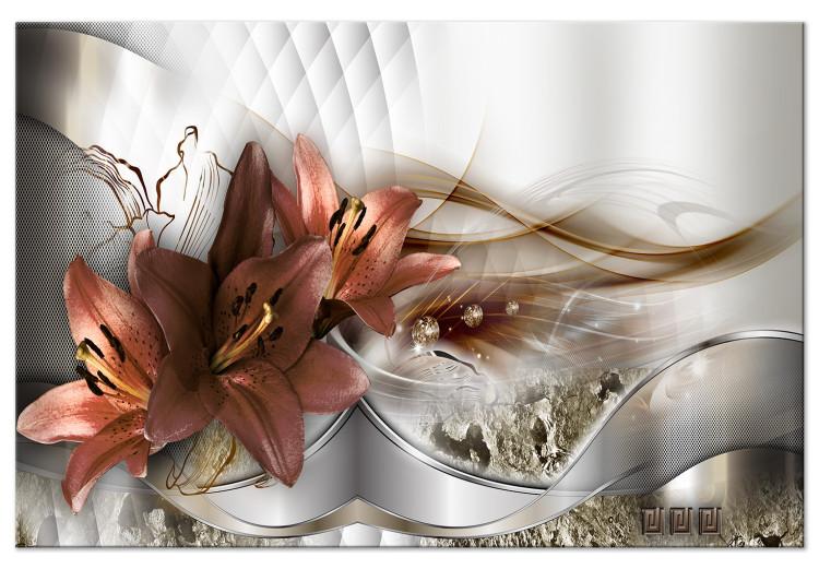 Large canvas print Abstract Composition With Red Lilies [Large Format]