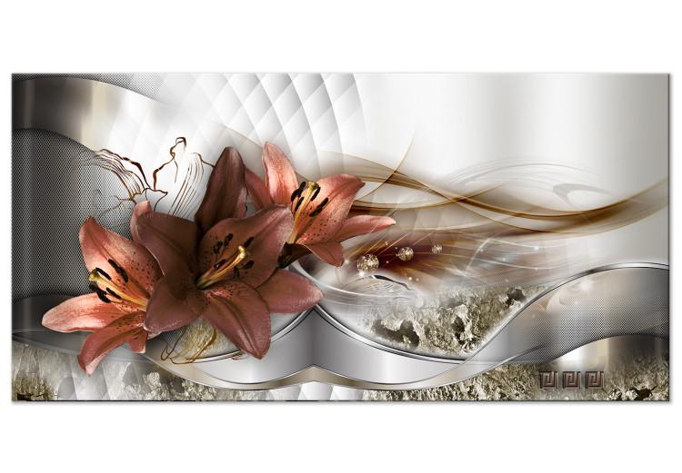 Large canvas print Abstract Composition With Red Lilies II [Large Format]