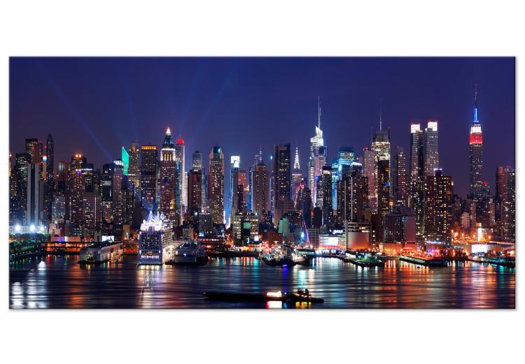 Large canvas print Skyscraper Lights at Night II [Large Format]