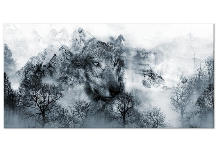Large canvas print Mountain Landscape with a Wolf II [Large Format]