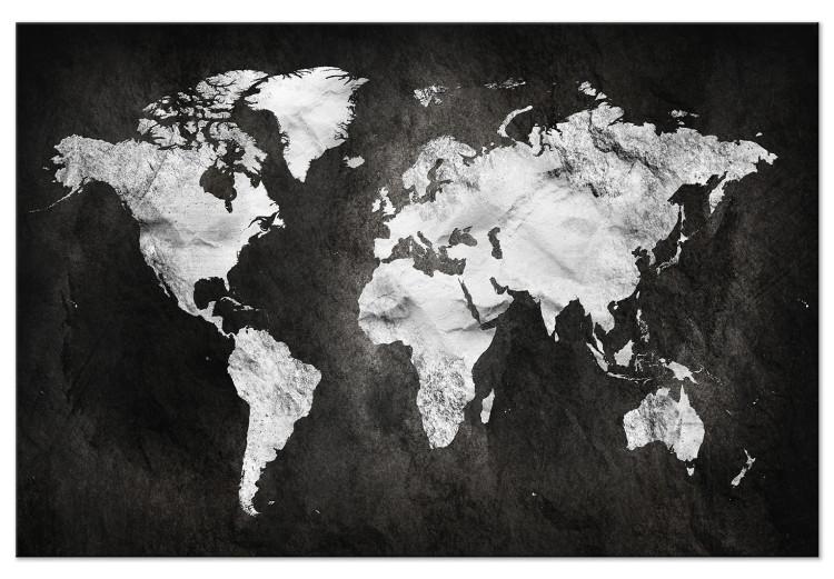 Large canvas print Black and White Map of the World [Large Format]