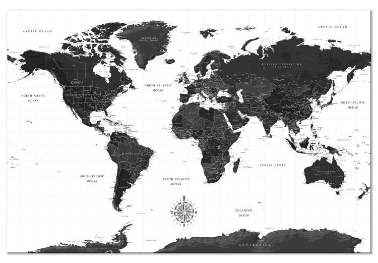 Large canvas print Black and White Map [Large Format]